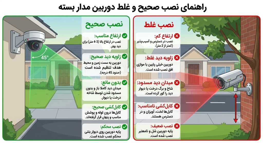 نحوه صحیح نصب دوربین ای پی