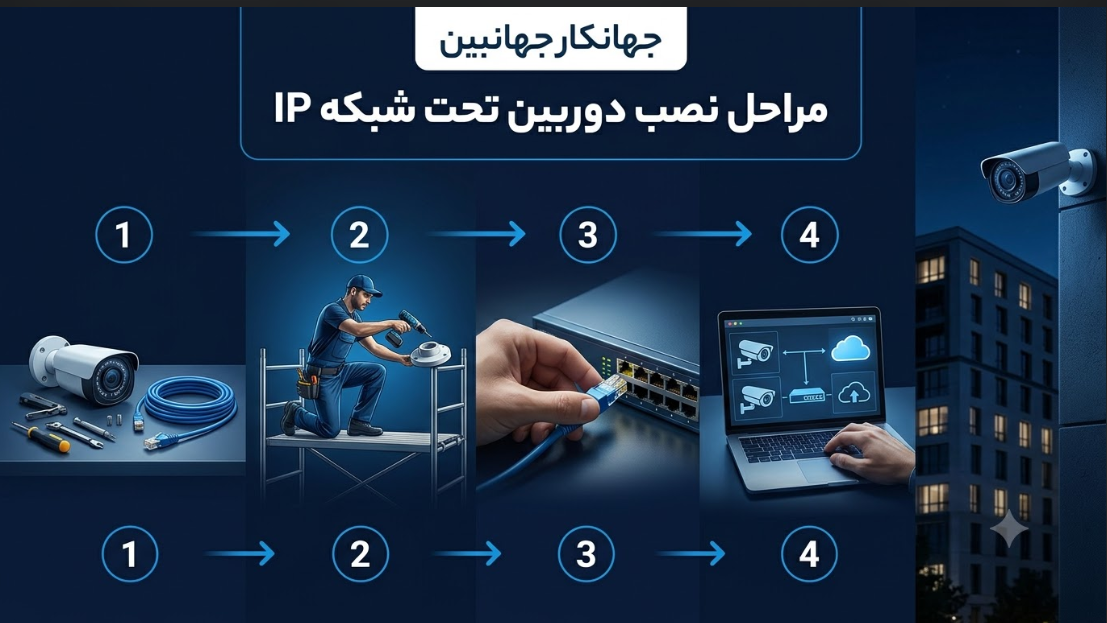 آموزش نصب دوربین IP (دوربین تحت شبکه)؛ راهنمای کامل از انتخاب تجهیزات تا راه‌اندازی از 0تا 100